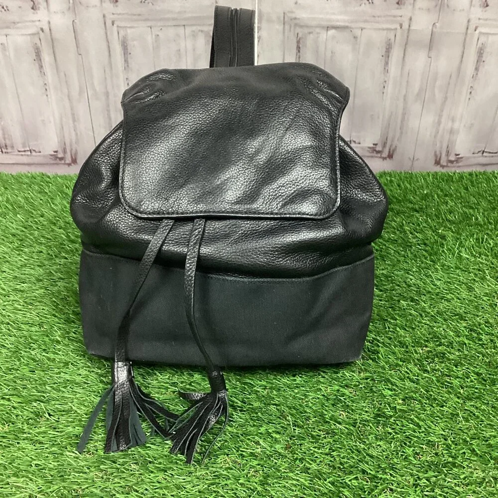Rebecca Minkoff Mansfield Convertible Backpack Black Leather & Canvas